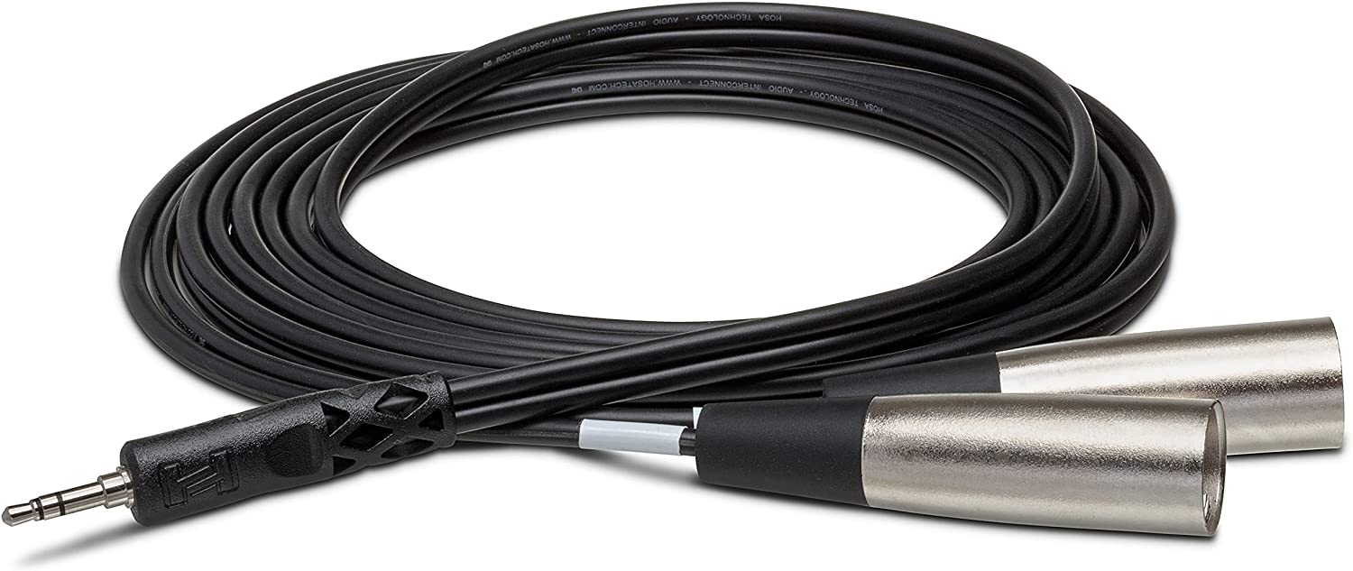 Hosa CYX403M Stereo Miniphone 3.5mm Male To Two XLR Male Y-Cable, 9.9'