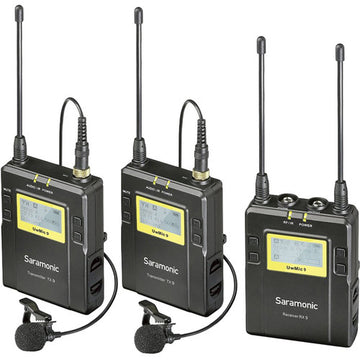 Saramonic Rx9+Tx9+Tx9 96-Ch Digital UHF Wireless Dual W/Lavalier Mic F/UWMIC9 System