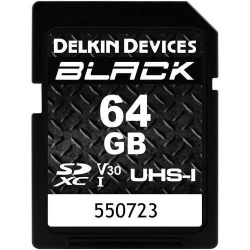 Delkin DDSDBLK64GB 64GB Black UHS-I SDHC Memory Card