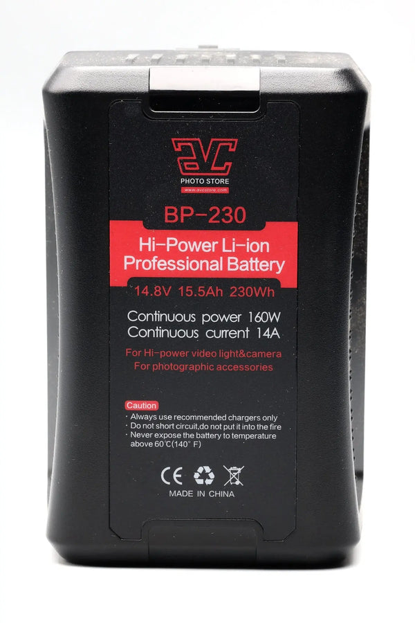 AVC BP230 Li-Ion Professional V-Mount Battery, 14.8V 15.5Ah 230Wh - AVC photo video store