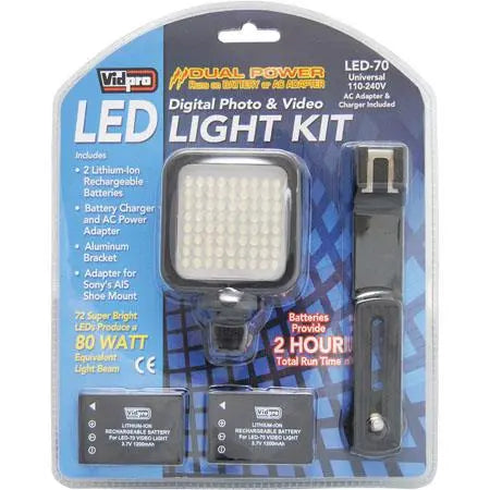 Vidpro LED70 Digital Photo & Video 72 LED Light Kit VIDPRO