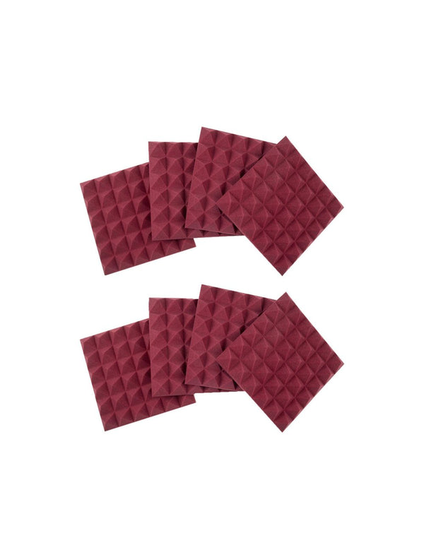 Gator 12x12"Acoustic Pyramid Panel (Burgundy) 8-Pack
