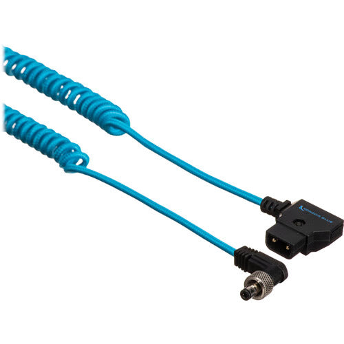 Kondor Blue Coiled D-Tap to Locking DC 2.1mm Right Angle Cable (Atomos Ninja/Shogun)