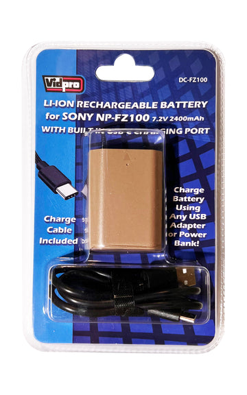 Vidpro DC-FZ100 Battery with Built-In USB Charging for Sony NP-FZ100