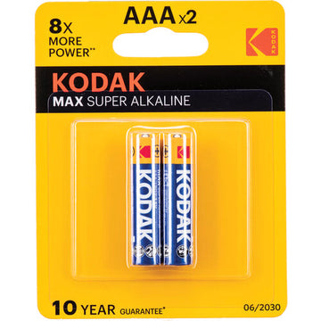 Kodak MAX AAA Super Alkaline Batteries (1.5V, 2800mAh, 2-Pack)