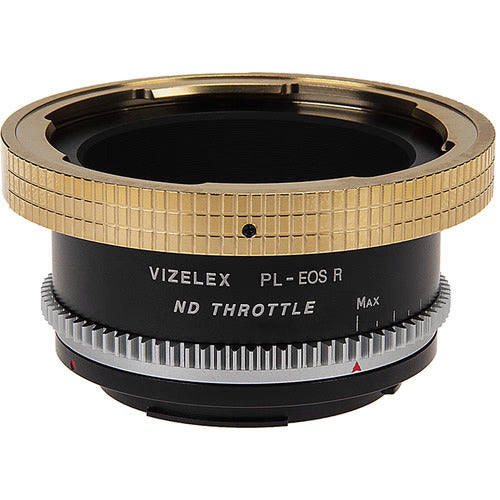 FotodioX Vizelex Cine ND Throttle Lens Mount Adapter - Arri PL Mount Lens to Canon RF Mount Mirrorless Camera Body with Built-In Variable ND Filter (2 to 8 Stops)