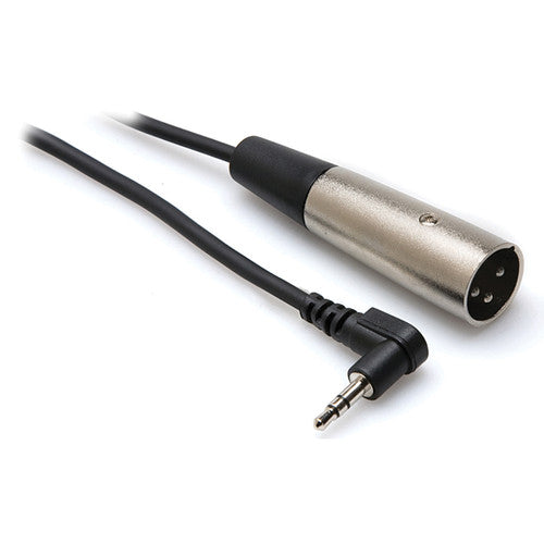 Hosa XVM101M Angled Stereo 3.5mm To 3-Pin XLR Male Microphone Cable, 1'