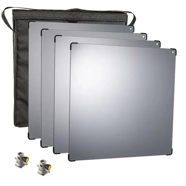 Lightstream 50x50cm Reflector Starter Kit, #1-4 Reflectors w/Protective Case & 2 Mounting Brackets - AVC photo video store
