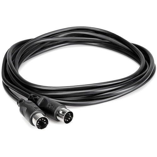 Hosa MID305Bk Standard MIDI Cable Male To MIDI Male Cable, 5