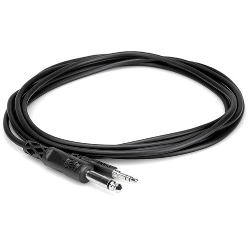Hosa CMP105 Stereo Mini Male To 1/4'' Mono Male Cable, 5'