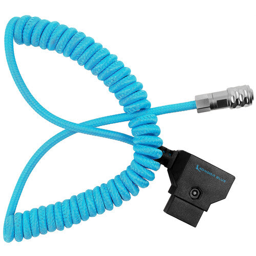 Kondor Blue Coiled D-Tap to BMPCC 6K/4K Power Cable F/Blackmagic - Blue