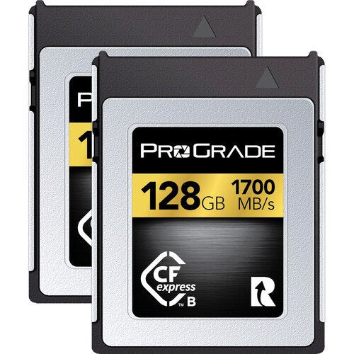 Prograde Digital PGCFX128GAP2BH 128GB CFExpress 2.0 Type B Gold Memory Card (2-Pack)