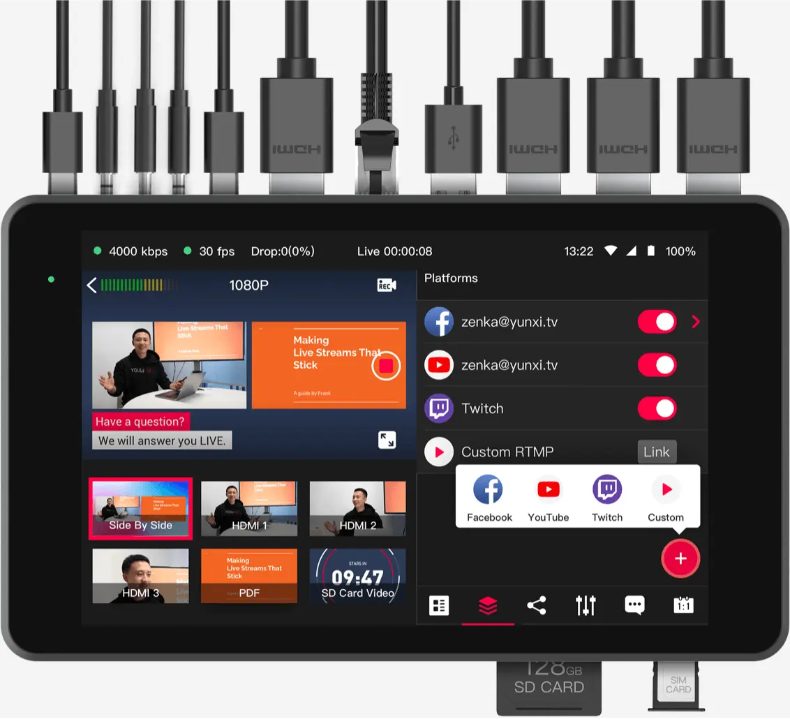 Avcc Device YoloLiv YoloBox Pro Portable Multi-Camera Live Streaming Device - AVC ...