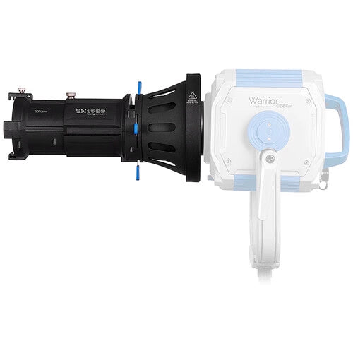 FotodioX Pro Warrior Spotlight Modifier SN1980 w/20º Optical Lens, Spotlight Iris & 12-Piece Gobo Set