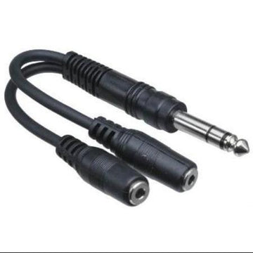 Hosa YMP234 1/4'' Stereo Male To 2 3.5mm Stereo Female Y-Cable, 6''
