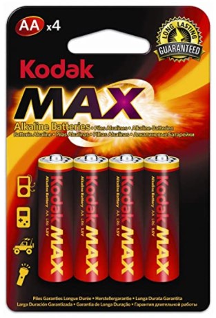 Kodak MAX AA Super Alkaline Batteries (1.5V, 2800mAh, 4-Pack)