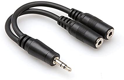 Hosa YMM232 3.5mm Stereo Male To 2 3.5mm Stereo Female Y-Cable, 6''