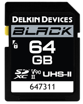 Delkin DSDBV9064 64GB Black UHS-II SDXC Memory Card