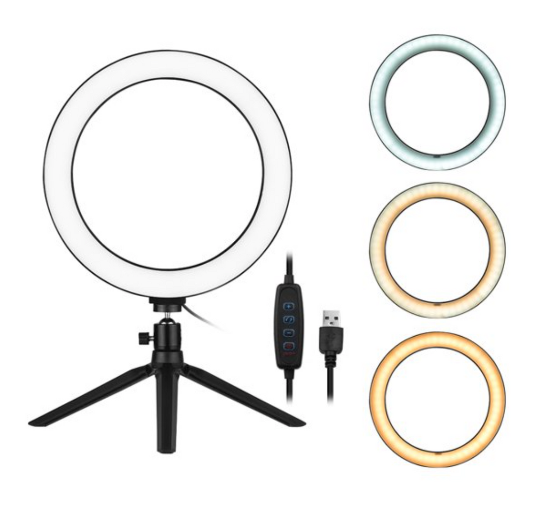 Vidpro RL10 LED 10'' Ring Light W/Mini Tripod & Ball Head.