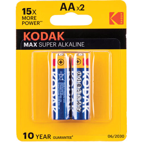 Kodak MAX AA Super Alkaline Batteries (1.5V, 2800mAh, 2-Pack)