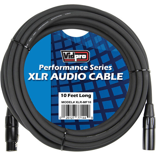 Vidpro XLRMF10 4-Pin XLR Power Cable, 10'