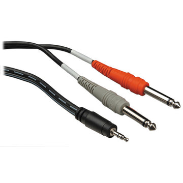 Hosa CMP159 Stereo Mini 3.5mm Male To Two Mono 1/4'' Male Insert Y-Cable, 10'