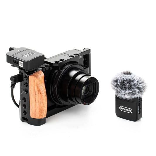 Saramonic BLINK100B1 TX+RX 2.4GHz Micro Clip-On Wire-less System w/ Camera-Mount Dual-Receiver & TRS & TRRS Cables for Cameras