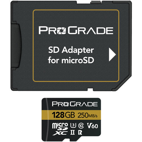 Prograde Digital PGMSD128GBPNA 128GB UHS-II microSDXC Memory Card w/SD Adapter