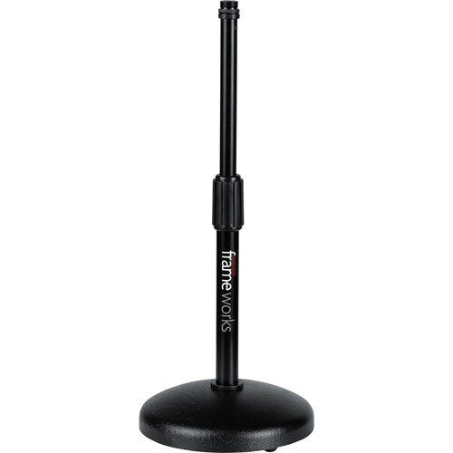 Gator Frameworks Desktop Microphone Stand w/Round Weighted Base & Adjustable Height