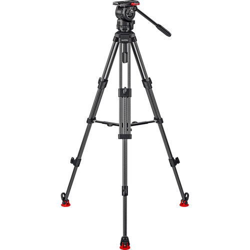 Sachtler 0373C System FSB 4 Sideload and 75/2 CF Tripod Legs with Mid-Level Spreader and Bag