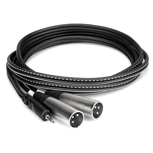 Hosa CYX402M Stereo Miniphone 3.5mm Male To Two XLR Male Y-Cable, 6.6'
