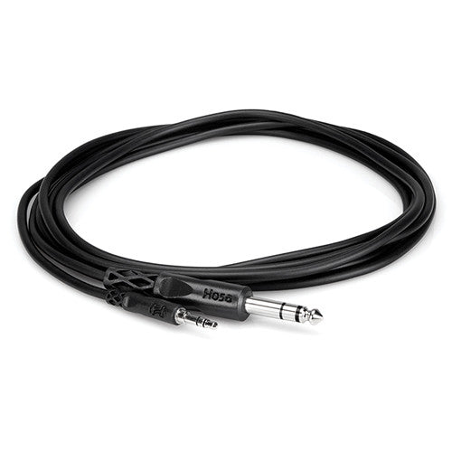 Hosa CMS110 Stereo Mini Male To Stereo 1/4'' Male Cable, 10'