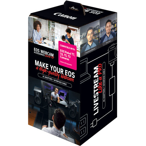 Canon EOS Webcam 2 Accessories Starter Kit F/EOS Rebel T3/T5/T6/T7 Camera