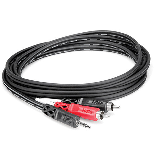 Hosa CMR206 Stereo Mini Male To Two Rca Male Y-Cable, 6'