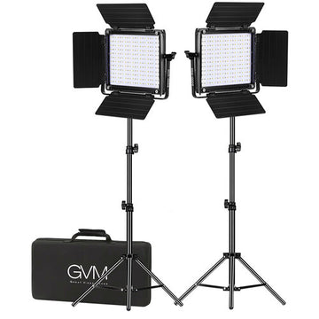 GVM 800D2L RGB LED Studio 2-Video Light Kit