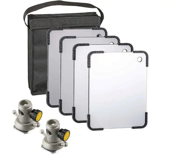 Lightstream 12x15cm Reflector Starter Kit, #1-4 Reflectors w/Protective Case & 2 Mounting Brackets - AVC photo video store