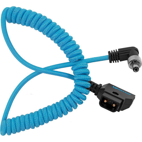 Kondor Blue Coiled D-Tap to Locking DC 2.5mm Right Angle Cable (Video Assist Monitor)