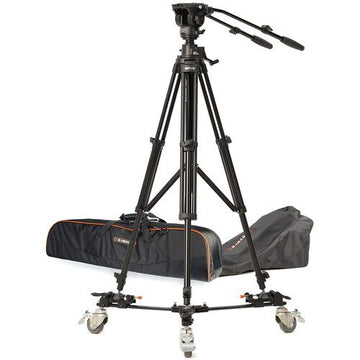 Ikan E-Image 2-Stage Aluminum Tripod with 780FH Fluid Head and Dolly Kit