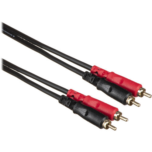 Hosa CRA201 Two Rca Male To Two Rca Male Dual Cable (Nickel ContacTS), 3.3'