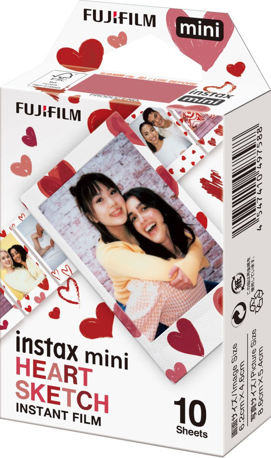 Fujifilm Instax Mini Heart Sketch Film WW1, 10 Sheets
