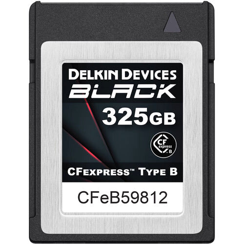 Tarjeta de memoria Delkin DCFXBBLK325 CFexpress tipo B negra de 325 GB