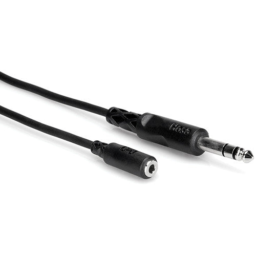 Hosa MHE310 Stereo Mini Female To Stereo ¼'' Male Headphone Extension Cable, 10'
