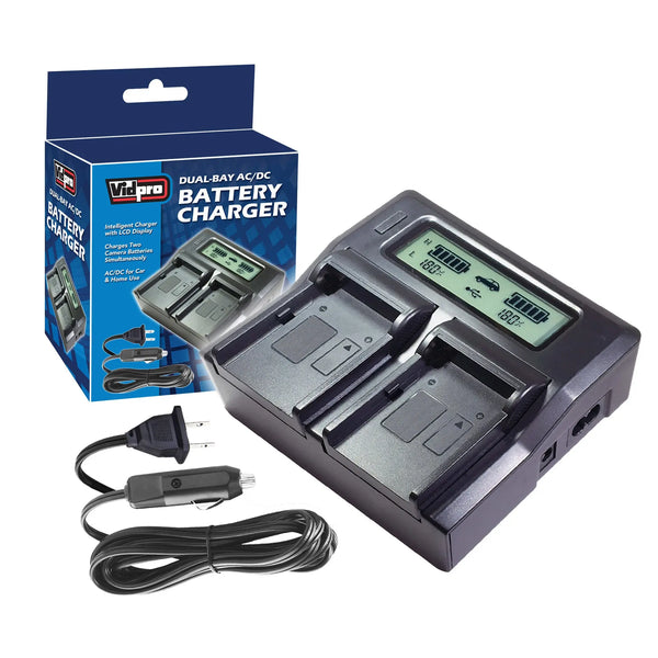 Vidpro DC Professional Series Dual-Bay AC/DC Battery Charger - AVC photo video store