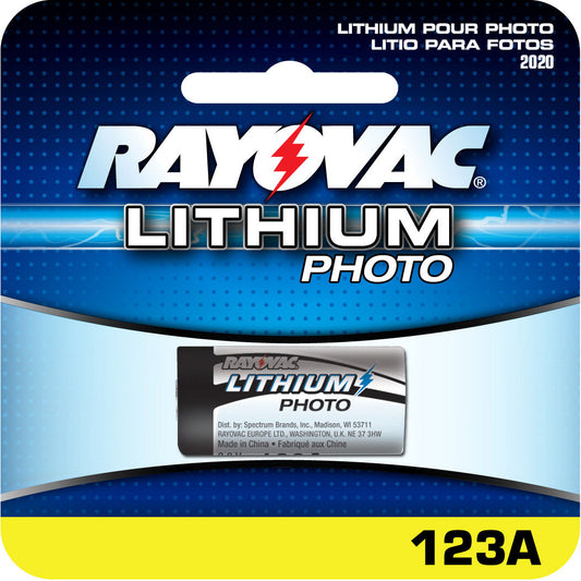 Rayovac 123A Photo 3V Lithium Battery.