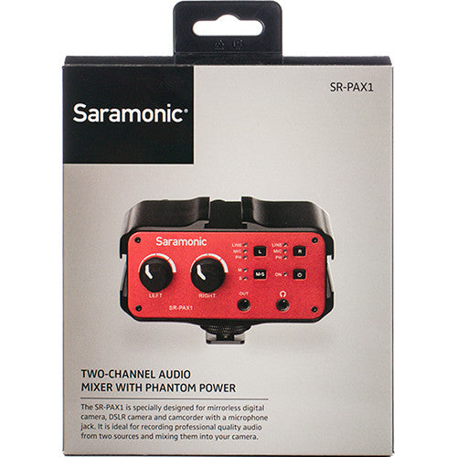 Saramonic PAX1 Two-Channel Audio Mixer.