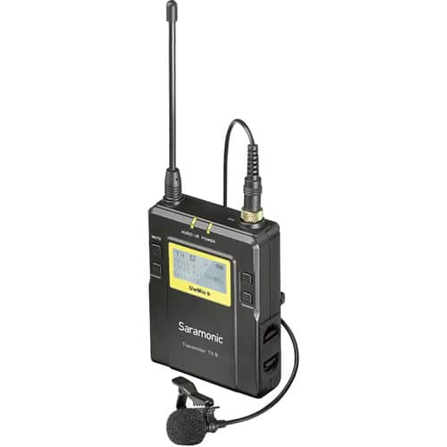 Saramonic Tx9 96-Ch Digital UHF Wireless Bodypack Transmitter W/Lavalier Mic F/UWMIC9 System.