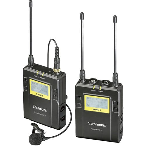 Saramonic Rx9+Tx9 96-Ch Digital UHF Wireless Bodypack Transmitter W/Lavalier Mic F/UWMIC9 System.