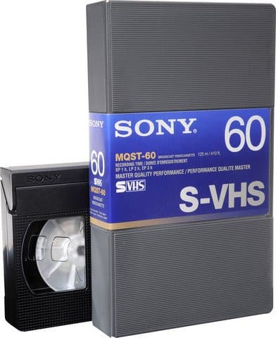 Sony MQST60 S-VHS Master Quality Performance, Sp 1H Lp 2H Ep 3H.