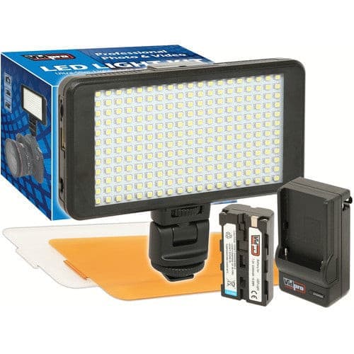 Vidpro LED230 Ultra-Slim On-Camera Video Light Kit.
